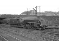 A4 Pacific no 60034 <I>Lord Farringdon</I> backs out of Glasgow's Buchanan Street station around 1964 having recently arrived on one of the fast services from Aberdeen.<br><br>[K A Gray //1964]