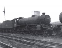 Withdrawn from 62B, Dundee Tay Bridge, two months earlier, no 61180 is seen here in the sidings at Thornton on 11 June 1967. The B1 was presumably on its way to Wishaw where it was cut up at the Motherwell Machinery and Scrap Co at the end of July.<br>
<br><br>[David Pesterfield 11/06/1967]