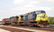 CSX AC44CW's no 395 and 154 begin switching duties at the south-western end of Maxwell Yard in Greenwood, SC on Friday, 11 September, 2009.<br><br>[Andy Carr 11/09/2009]
