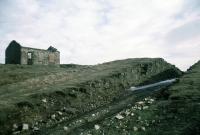 By 1968 the winding house at the top of the Ingleby Incline (65 chains at 1 in 5 and 1 in 6) on the Rosedale railway had gone. The line closed in 1928 and the final locomotive lowered down the incline in 1929. The line served ironstone mines.<br><br>[John Thorn /03/1968]