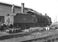Maunsell N class 2-6-0 no 31874 thought to have been photographed on shed at Plymouth Friary MPD in the early 1960s.<br><br>[Robin Barbour Collection (Courtesy Bruce McCartney) //]