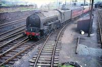Haymarket A2 Pacific no 60537 <I>Bachelor's Button</I> brings empty stock bound for Waverley out of Craigentinny sidings in 1958.<br><br>[A Snapper (Courtesy Bruce McCartney) //1958]