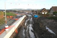 View east towards Bathgate on 27 November from the recently reopened B8084 Station Road bridge at Armadale. The works here seem to stretch almost as far as the eye can see.<br><br>[John Furnevel 27/11/2009]