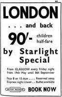 Accompanying advert from <I>Murray's Diary</I> of April 1961 for the <I>Starlight Specials</I> popular in the 1950s and early 60s. The last of the specials operated in 1962 [see image 19303].<br><br>[Colin Miller /04/1961]