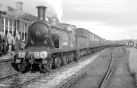 The RCTS <i>Solway Ranger</i> stands at Silloth on 13 June 1964 with ex-CR no 123 at the buffer stops. <br>
<br><br>[K A Gray 13/06/1964]