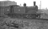 McIntosh 2P 0-4-4T no 55222 stored alongside Stirling South shed in the late 1950s. Official withdrawal by BR came in 1961 with disposal through Inverurie works the following year.<br><br>[K A Gray //]