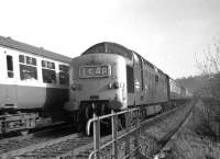 Deltic 9013 <I>The Black Watch</I> passing St Margarets on 28 February 1970 with train 1S48 the 09.50 SO York - Edinburgh.<br><br>[Bill Jamieson 28/02/1970]