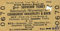 Ticket for BR <I>Grand Scottish Tour no 2</I> of 27 May 1967.<br><br>[Colin Miller 27/05/1967]