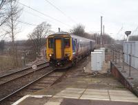 The 0811 service from Morecambe, formed by 156469, runs into Platform 2, a north facing bay at Lancaster. Some trains on the branch are lightly loaded but this train is usually standing room only, at least for the five minute run from Bare Lane.  <br><br>[Mark Bartlett 25/02/2010]