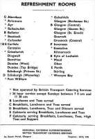 <I>Anyone for coffee at Callander ...or mince at Maud?</I> Page 239 of the British Railways 'Passenger Services Scotland' timetable for 12th September 1960 to 11th June 1961 shows how extensive the railway refreshment room network once was.<br>
<br><br>[David Spaven 12/09/1960]