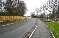 View north west towards Burnside Road over the site of the former Bathgate Lower station in March 2008 with new roads in evidence and housing developments underway. [See image 29357]<br><br>[John Furnevel 11/03/2008]