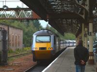 <I>The Highland Chieftain</I> leaves Perth platform 7 and heads north for Inverness on 14 July.<br><br>[Brian Forbes 14/07/2010]