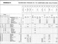 Part of a page from the BR ScR Working Timetable Section B, 17 June to 15 September 1957, showing some of the early morning departures from Edinburgh Princes Street.<br><br>[David Panton 11/06/2002]