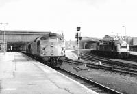 A pair of Type 2s 5320+5121 recently arrived at Perth with an Inverness - Edinburgh train on 25 May 1970. Over on the Dundee platforms EE Type 4 260 prepares to depart with an Aberdeen - Glasgow working.<br><br>[John Furnevel 25/05/1970]