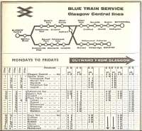 Part of the BR ScR timetable from 7 Sep 1964 to 13 Jun 1965 covering the South Clyde 'Blue Trains'.<br><br>[David Panton 07/09/1964]