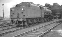 Jubilee 4-6-0 no 45558 <I>Manitoba</I> stands on Patricroft shed in April 1962. Eventually withdrawn by BR in August 1964 the locomotive was cut up at Crewe Works some 3 months later. Patricroft shed itself was officially closed on 1 July 1968 and demolished shortly thereafter.<br>
<br><br>[K A Gray 16/04/1962]