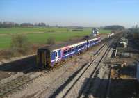 A Blackpool North to Manchester service formed by Northern 156423 heads east passed Salwick SB on 12 February 2008.<br>
<br><br>[John McIntyre 12/02/2008]