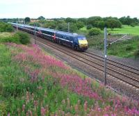 A southbound ECML service passing Dudley, some 7 miles short of Newcastle Central, on 18 August 2010.<br><br>[Colin Alexander 18/08/2010]