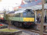 D7628 shortly after arrival at Whitby on 18 September with a train from Pickering.<br><br>[Colin Alexander 18/09/2010]