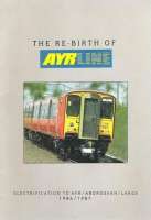 A brochure advertising the forthcoming electric service in <br>
Ayrshire in 1986. The sharpness of the image, the apparently missing second track and the driver's seeming lack of vigilance all suggest that the shiny new 318 250 was not in fact winging its way to Ayr at all and that this shot was posed off the running line. Elsewhere in the brochure the same driver is seen in 318 260, this time showing unnecessary vigilance as he's sitting behind tail lights on rusty track again 'heading for Ayr'. <br>
<br><br>[David Panton //1986]