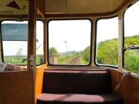 The forward view from an AC railcar approaching Weybourne on the North Norfolk Railway in May 2010.<br><br>[Ian Dinmore /05/2010]