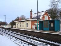 Yorton former station house, waiting room and ticket office extension on the Shrewsbury bound platform. The building is now a private residence. The original waiting room on the Crewe bound platform is still in use.  <br><br>[David Pesterfield 30/11/2010]