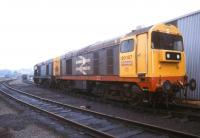 A pair of class 20 locomotives stabled at Thornton Yard in July 1991.<br><br>[Ian Dinmore /07/1991]