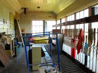 Inside Wroxham signal box in May 2010. The box was in the process of being restored as a signalling museum alongside the Bure Valley Railway.<br><br>[Ian Dinmore /05/2010]