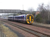 ScotRail 158730 leaves Brunstane for Newcraighall on 16 March 2011.<br><br>[David Panton 16/03/2011]