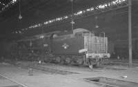 Mercant Navy Pacific no 35004 <I>Cunard White Star</I> in the cavernous shed at Nine Elms in October 1964.<br><br>[K A Gray 23/10/1964]