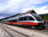 NSB Class 93 DMU at Bjorli station on the Rauma line on 2 June 2011. The train is awaiting busloads of tourists to return them to their cruise ship berthed at Andalsnes [see image 34404].<br><br>[John Robin 02/06/2011]