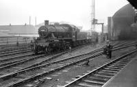 Ivatt 2-6-0 no 46400 with a freight at the east end of Newcastle Central in June 1958.<br><br>[Robin Barbour Collection (Courtesy Bruce McCartney) 07/06/1958]