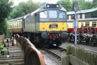 D7628 seen shortly after leaving Pickering station on 30 June with the <I>'Yorkshire Coast Express'</I>, destination Whitby.<br><br>[John Furnevel 30/06/2011]