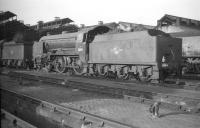 Schools class 4-4-0 no 30911 <I>'Dover'</I> on shed at Nine Elms in October 1959.<br><br>[K A Gray 03/10/1959]