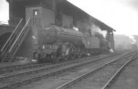 V2 2-6-2 no 60887 alongside the coaling stage at Heaton shed in May 1963, with V3 2-6-2T no 67658 beyond.<br><br>[K A Gray 25/05/1963]