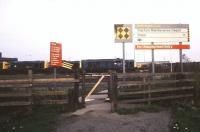 A much used gate. Pedestrian entrance to Toton depot in November 1990.<br><br>[Ian Dinmore /11/1990]
