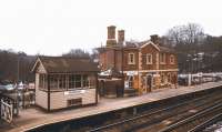 The station at Wadhust in East Sussex in February 1986. Situated on the Hastings line, the station was opened by the South Eastern Railway in 1851.<br><br>[Ian Dinmore /02/1986]