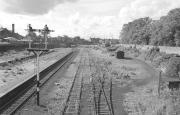 Desolation at Alloa. Looking west over the station remains in 1975 [see image 6473].<br><br>[Bill Roberton //1975]