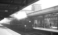 The 10.30am Waterloo - Bournemouth West/Wemouth service runs into Southampton Central on 25 September 1963. The locomotive in charge is Bulleid 'Merchant Navy' Pacific no 35020 <I>Bibby Line</I>.<br><br>[K A Gray 25/09/1963]