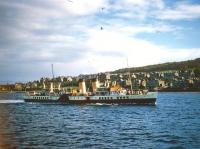 The paddle steamer 'Waverley' approaching Rothesay from the east in September 1955.<br><br>[A Snapper (Courtesy Bruce McCartney) 26/09/1955]