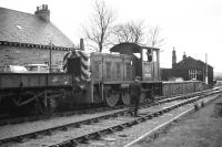 Drewry 204HP 0-6-0DM shunter No. D2329 indulges in the task for which it was designed at the south end of Berwick station in March 1968 - the short bay platform here was used for parcels traffic.<br>
<br><br>[Bill Jamieson 23/03/1968]