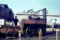 <I>Locomotion</I> working replica at Shildon in 1975 during the Stockton & Darlington Railway anniversary celebrations. <br><br>[John Thorn /08/1975]