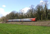 A South West Trains Class 159 DMU photographed near Avoncliff on 12 April 2012 heading for Westbury.<br><br>[Peter Todd 12/04/2012]