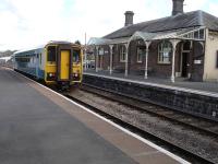 153320 departs Llandrindod Wells on 12 April with the 11.40 Heart of Wales Line service to Shrewsbury. <br><br>[David Pesterfield 12/04/2012]