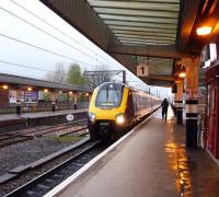 A Bristol bound CrossCountry service arriving at a wet Wakefield Westgate on 18 April 2012.<br><br>[John Steven 18/04/2012]