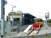 Metro terminus at South Hylton in July 2004. A train for St James is standing at the buffer stops.<br><br>[John Furnevel 04/07/2004]