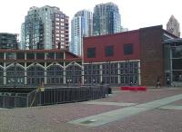The original CPR Drake Street roundhouse, Vancouver, in May 2012.  The photograph shows part of the main building with the turntable still intact in the centre.<br><br>[Malcolm Chattwood 07/05/2012]