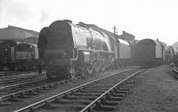 46251 <I>City of Nottingham</I> at Crewe North shed in the spring of 1963.<br><br>[K A Gray 31/03/1963]