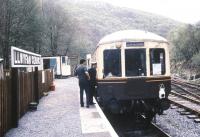 Platform scene at Llwyfan Cerrig on the heritage Gwili Railway in May 1988.<br><br>[Ian Dinmore /05/1988]