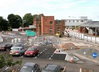 Civil engineering work in progress at Berwick in July 2005 in connection with the provision of extended car parking facilities to resolve the current shortages. In addition a new turning circle is being constructed in front of the station. [See image 41156]<br><br>[John Furnevel 05/07/2005]